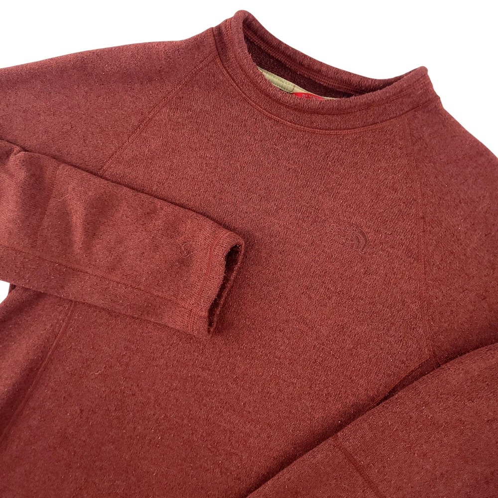 The North Face Fleece Pullover Mens Small Red Crew Neck Long Sleeve Thermal Top